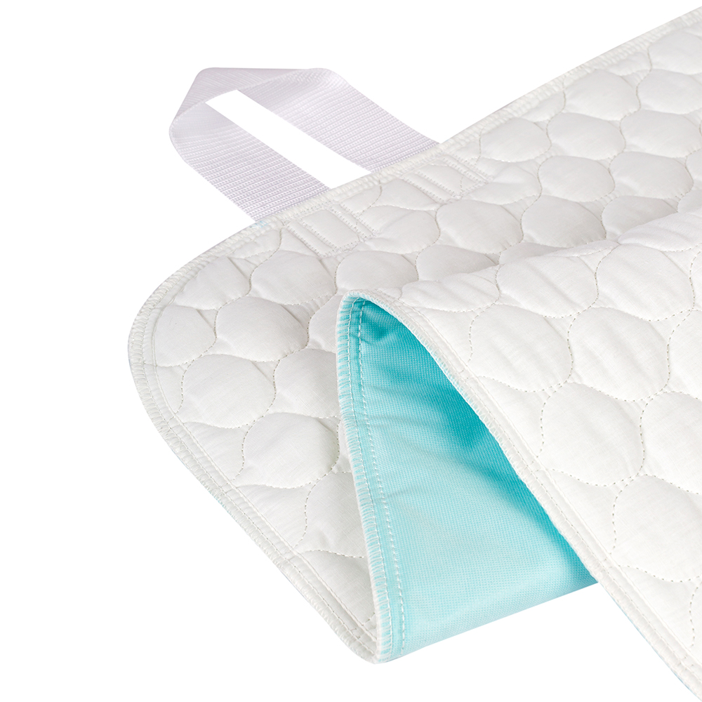 Ultra soft 4-layer washable and reusable waterproof  50% cotton adult underpad with 4 convenient handles to assist in home health care 34x54 inch